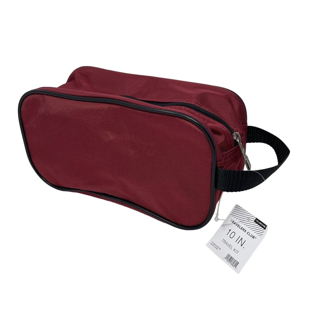 Travel Toiletry Bag Small Dopp Kit Zipper Bag Shaving‎ Shower Case - Red